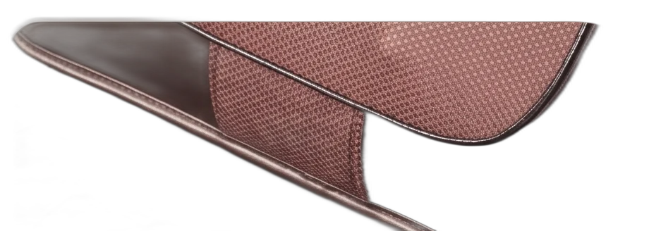 Close-up of the mesh herbal pouch on the heated neck pillow
